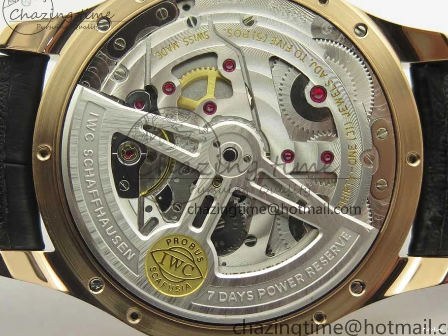 MIROTIME 0422 Thermal Portuguese Real PR Real Annual Calendar IW503501 RG ZF 1:1 Best Edition White Dial on Black Leather Strap A 7150